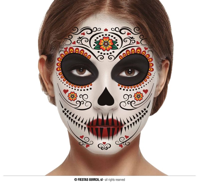 [15835] Catrina Face Tattoo 30 x 14cm