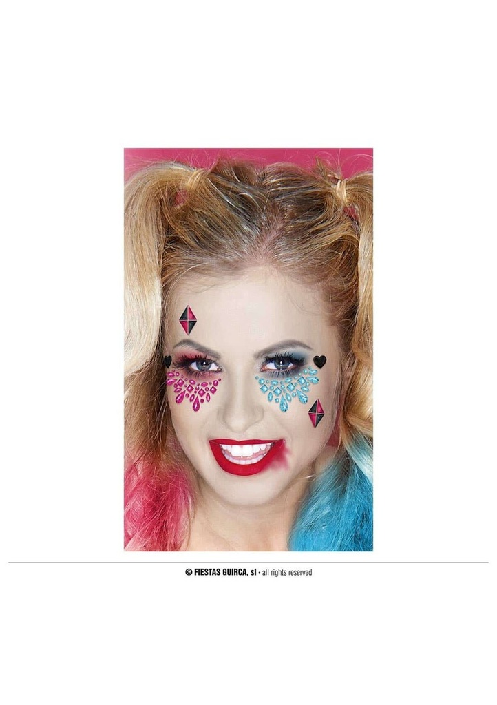 Harley Quinn Adhesive Face Jewelry Set