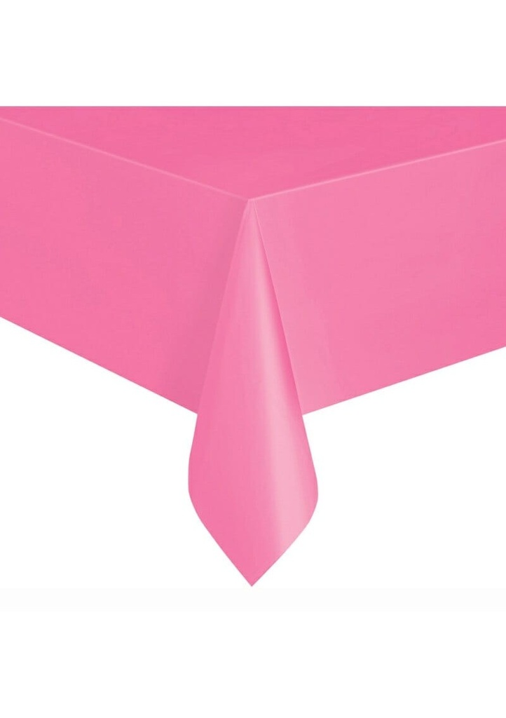 Rectangular Plastic Table Cover (54"x108") - Hot Pink