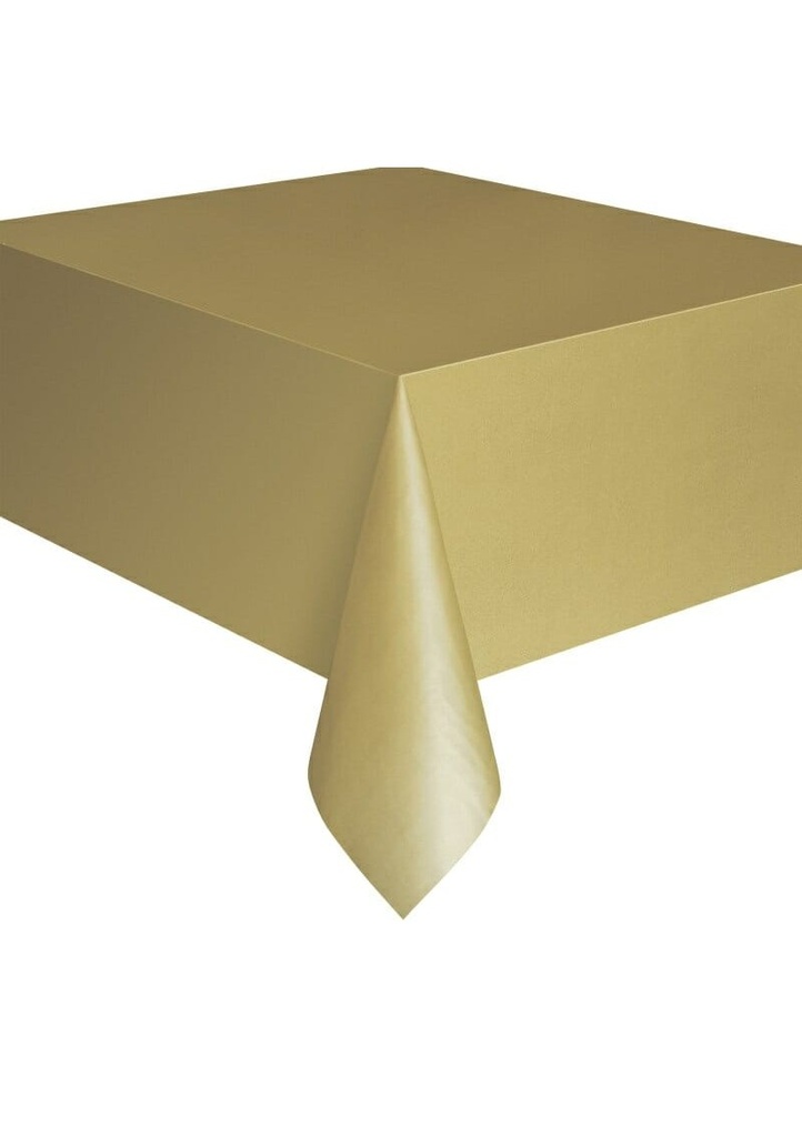 [50327] Rectangular Plastic Table Cover (54"x108") - Gold