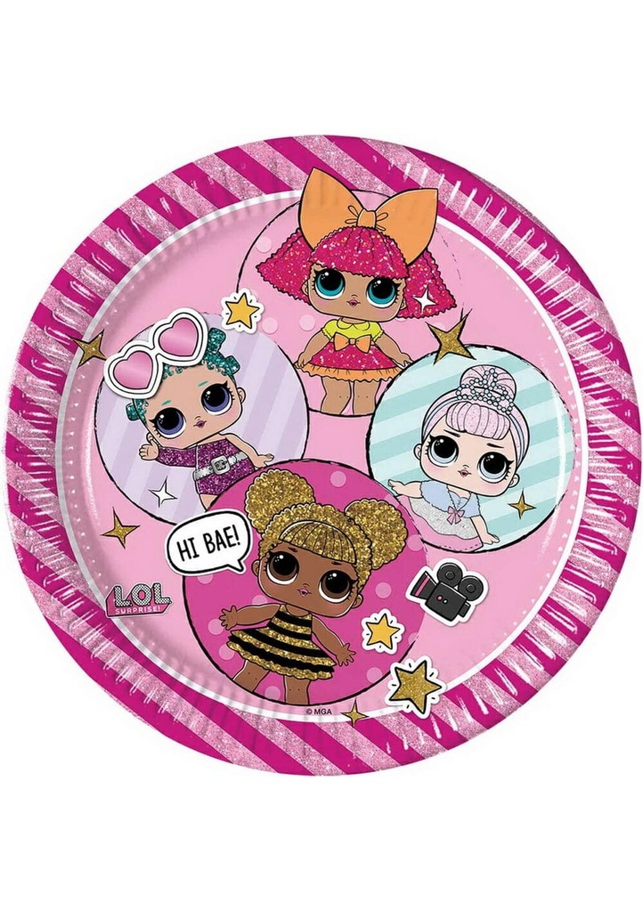 LOL Glitterati FSC Paper Plates 23cm - 8pk