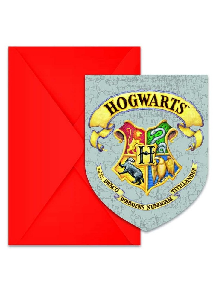 [93370] Harry Potter Hogwarts Houses FSC Invitations & Envelopes - 6pk