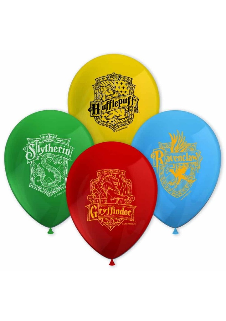 [93373] Harry Potter Hogwarts Houses Printed Latex Balloons - 8pk