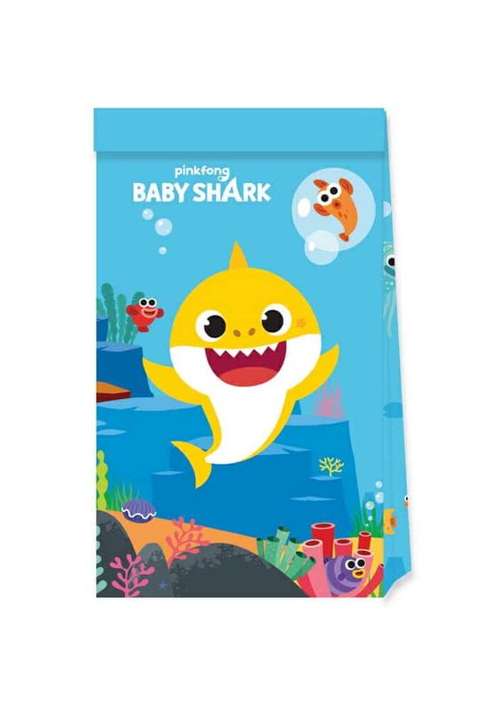 [92543] Baby Shark FSC Paper Party Bags - 4pk