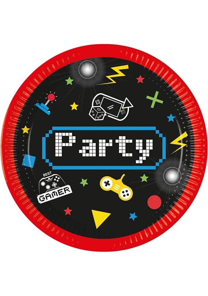 [93769] Gaming Party FSC Paper Plates 23cm - 8pk
