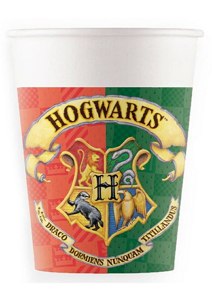 [93506] Harry Potter Hogwarts Houses FSC Paper Cups 200ml - 8pk