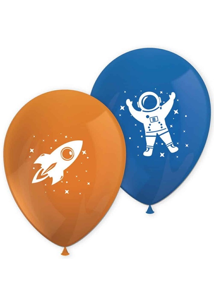 Rocket Space Printed Latex Balloons - 8pk