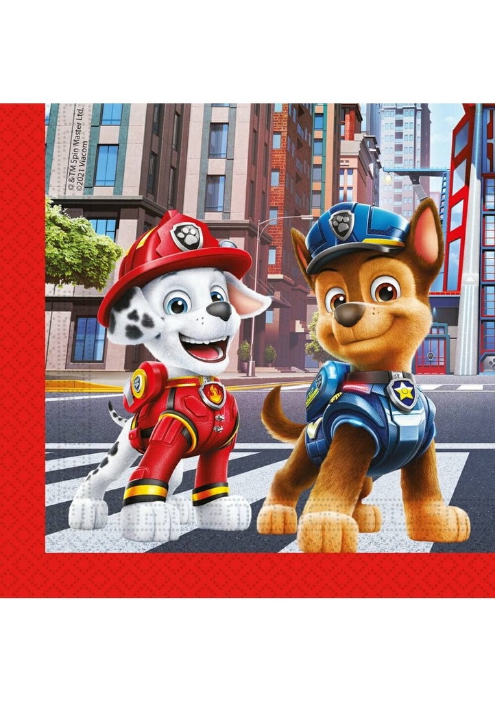 Paw Patrol The Movie Two-Ply Paper Napkins 33x33cm - 20pk