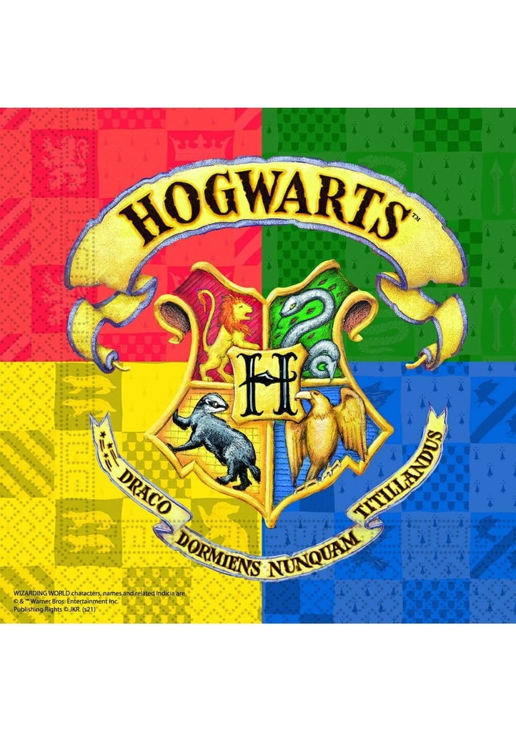 [93366] Harry Potter Hogwarts Houses FSC Two-Ply Paper Napkins 33x33cm - 20pk