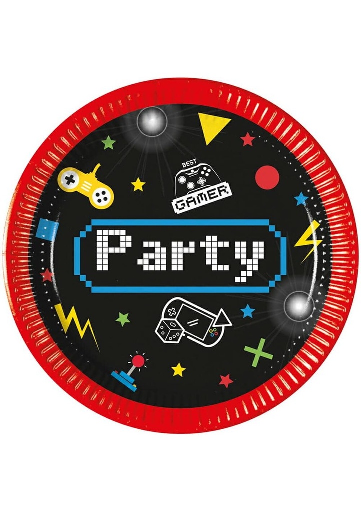 [93770] Gaming Party FSC Paper Plates 20cm - 8pk