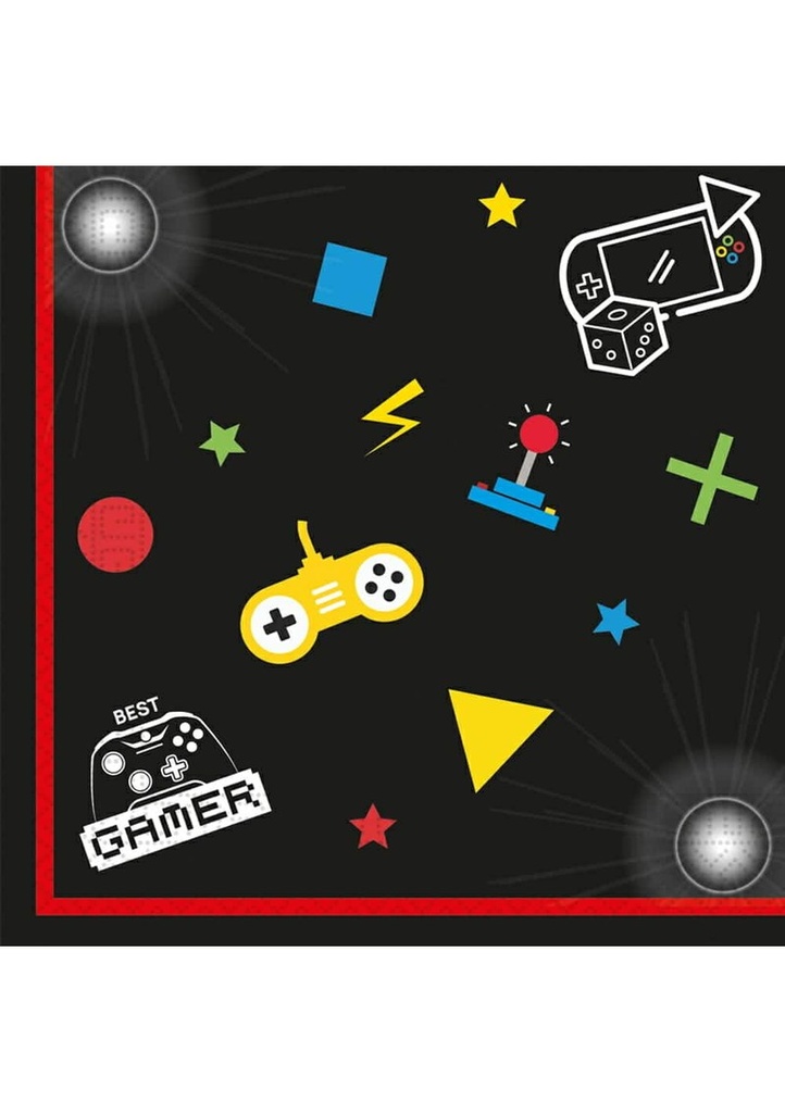 [93772] Gaming Party FSC Two-Ply Paper Napkins 33x33cm - 20pk