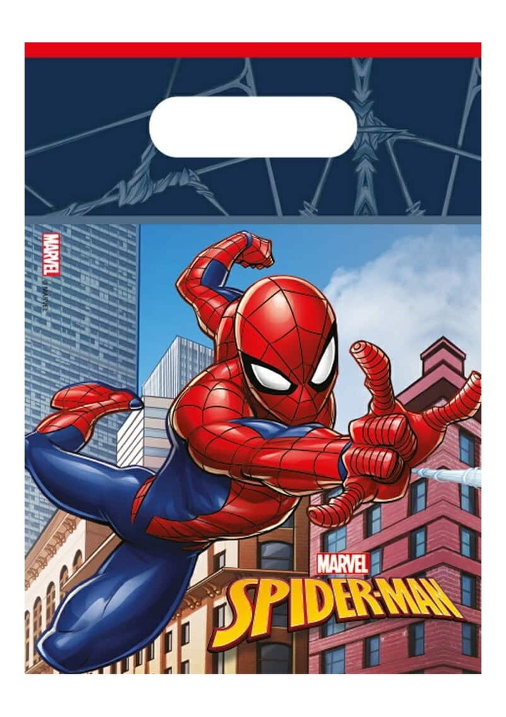 Spider-Man Crime Fighter Plastic Party Bags - 6pk
