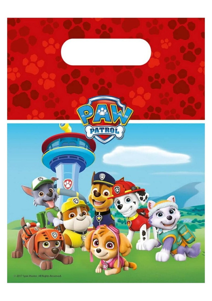 Paw Patrol Ready For Action Plastic Party Bags - 6pk