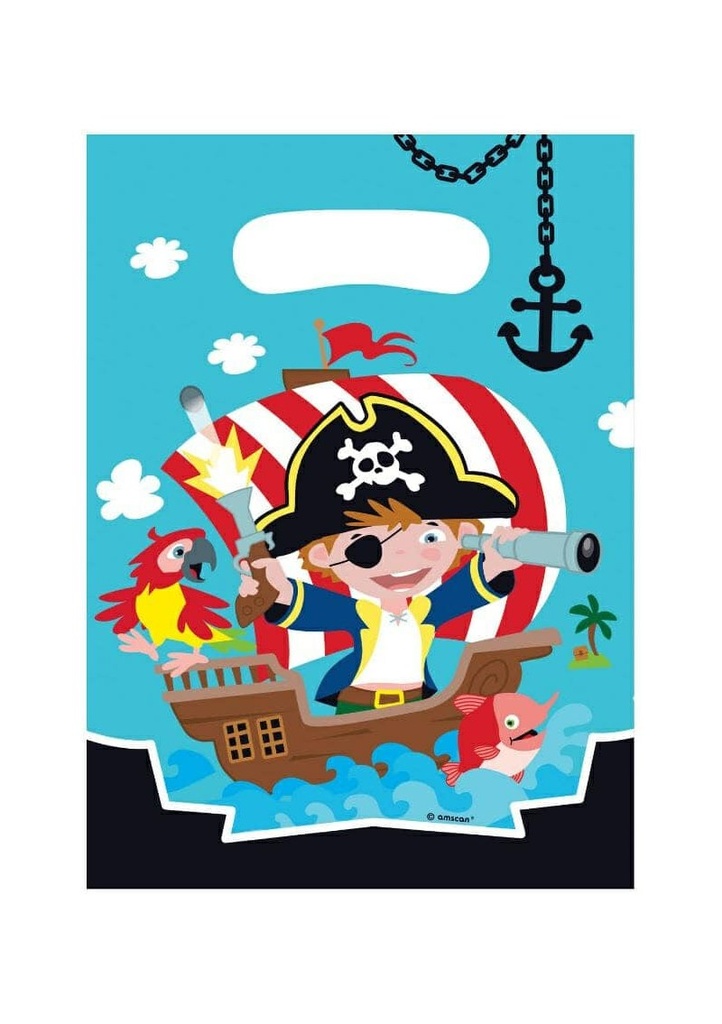 Pirate Themed Party Bags (23.4 x 16.2cm) - 8pk