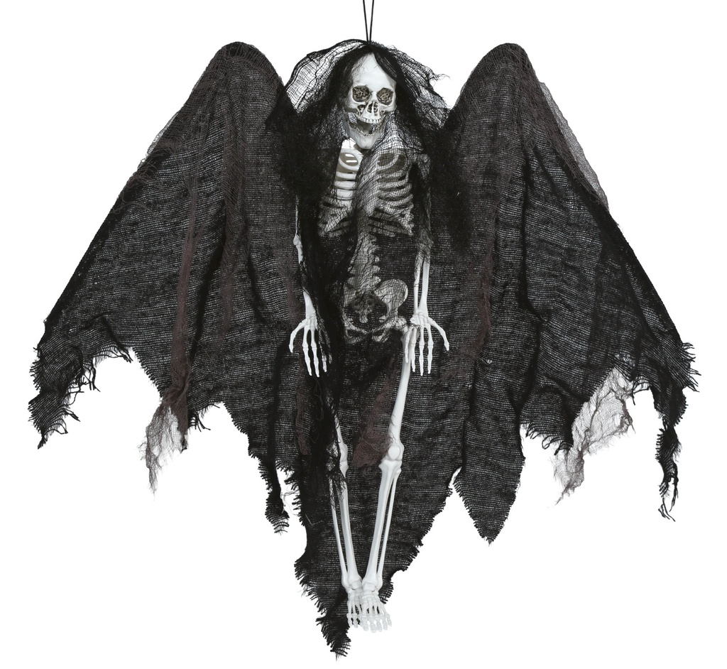 Halloween Hanging Skeleton With Wings 40cm