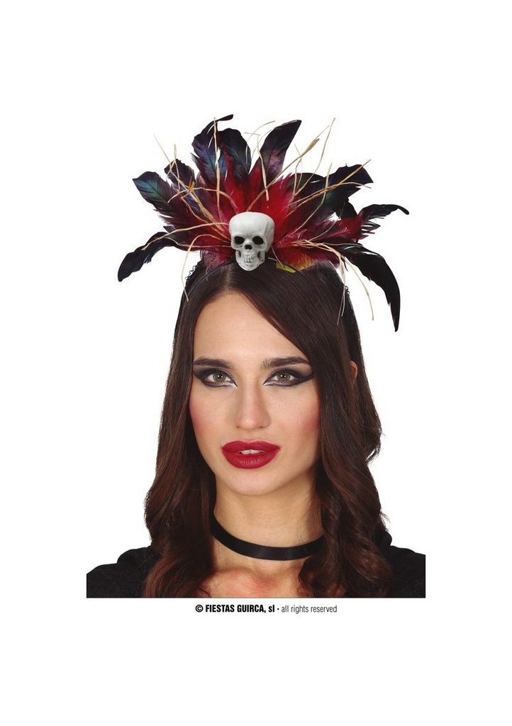 Feathers Headbands With Skull