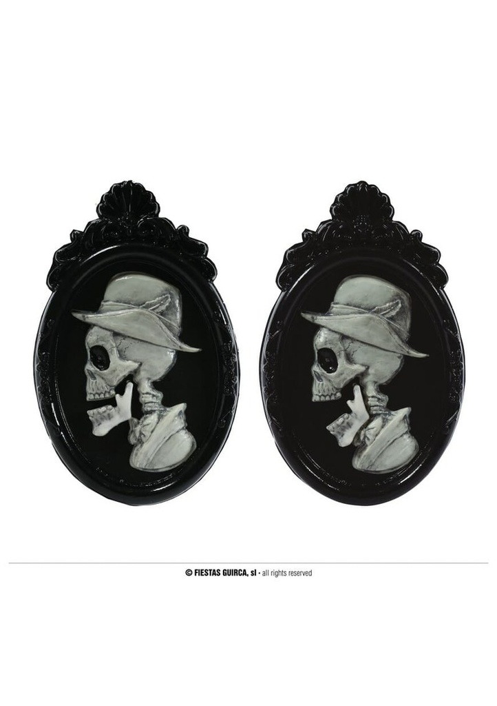 Skull Picture With Light, Sound & Movement - 45x28cm