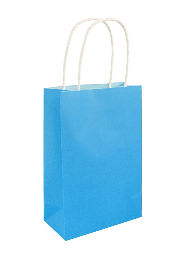 Party Paper Bag With Handles Neon Blue - 14x21x7cm