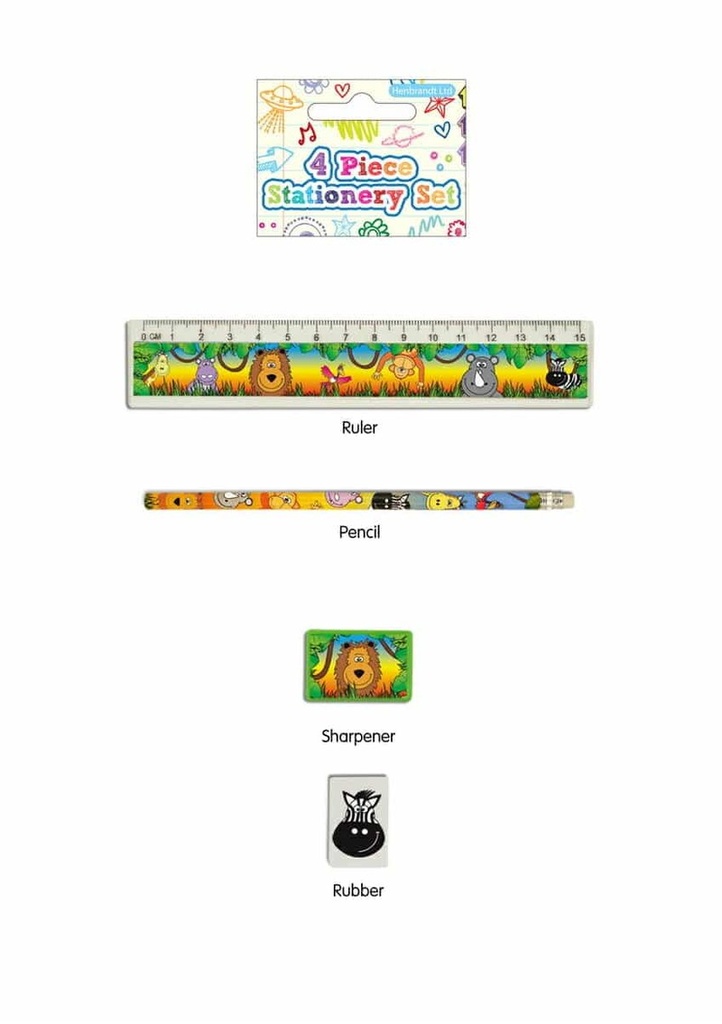 Jungle Party Favours Stationery Set - 4pk