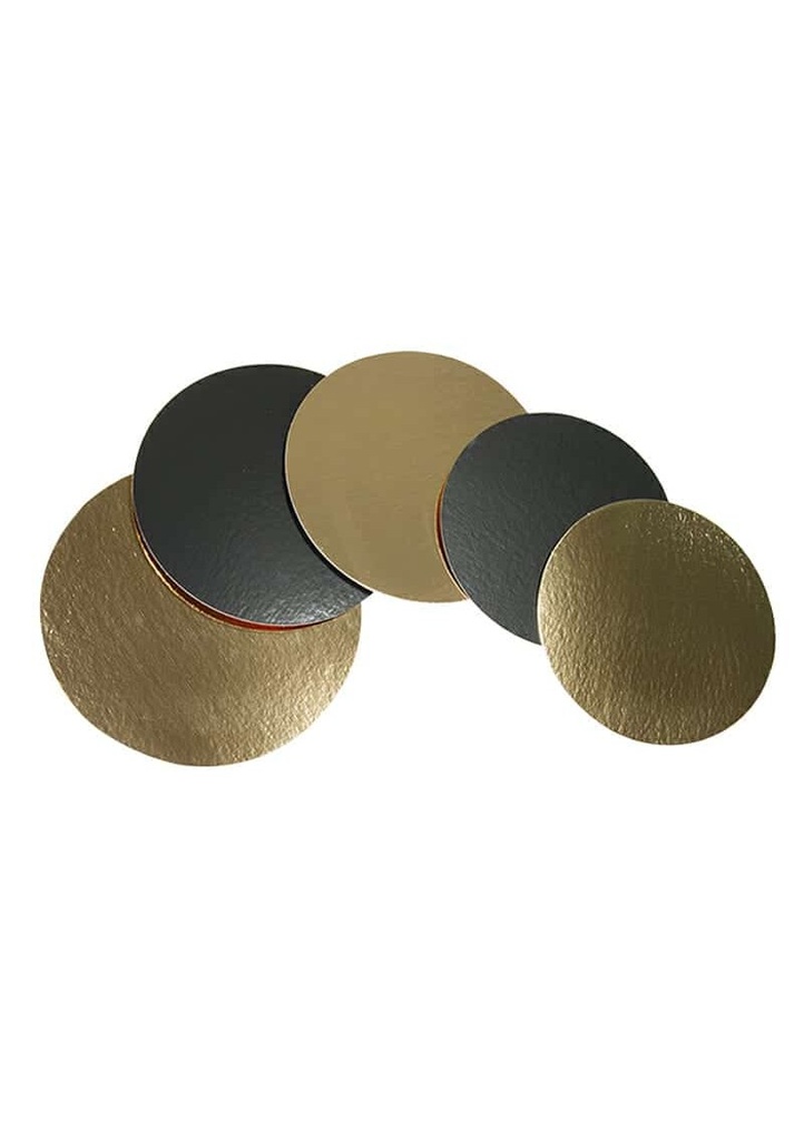 Round Cardboard (Gold / Black Assorted) Cake Board- 260mm
