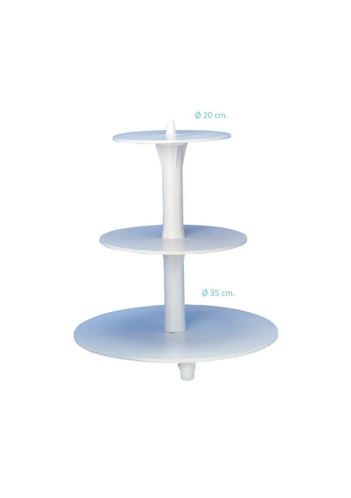 White Plastic Cup Cake Stand with 3 Tier