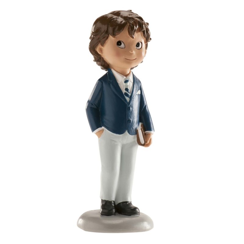 Communion Boy Cake Topper Blue Suit - 13cm