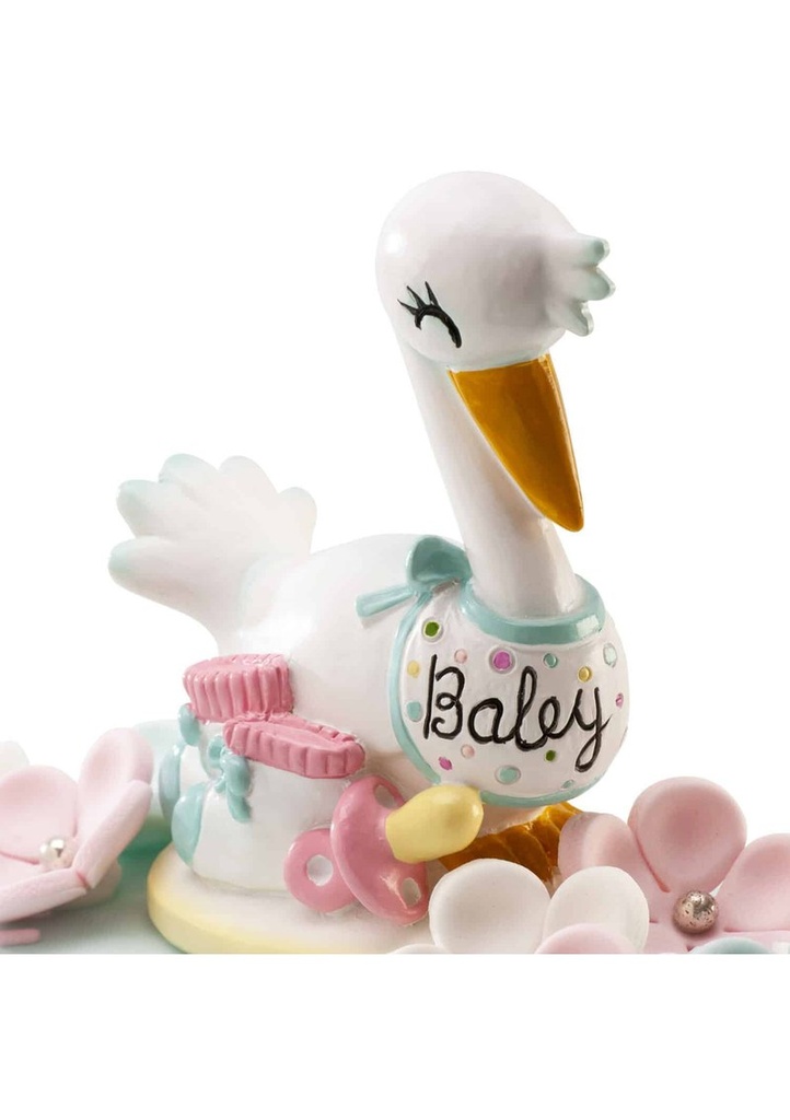 Stork Baby Cake Topper - 10cm