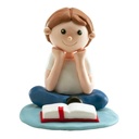 Communion Seated Boy Cake Topper - 8cm
