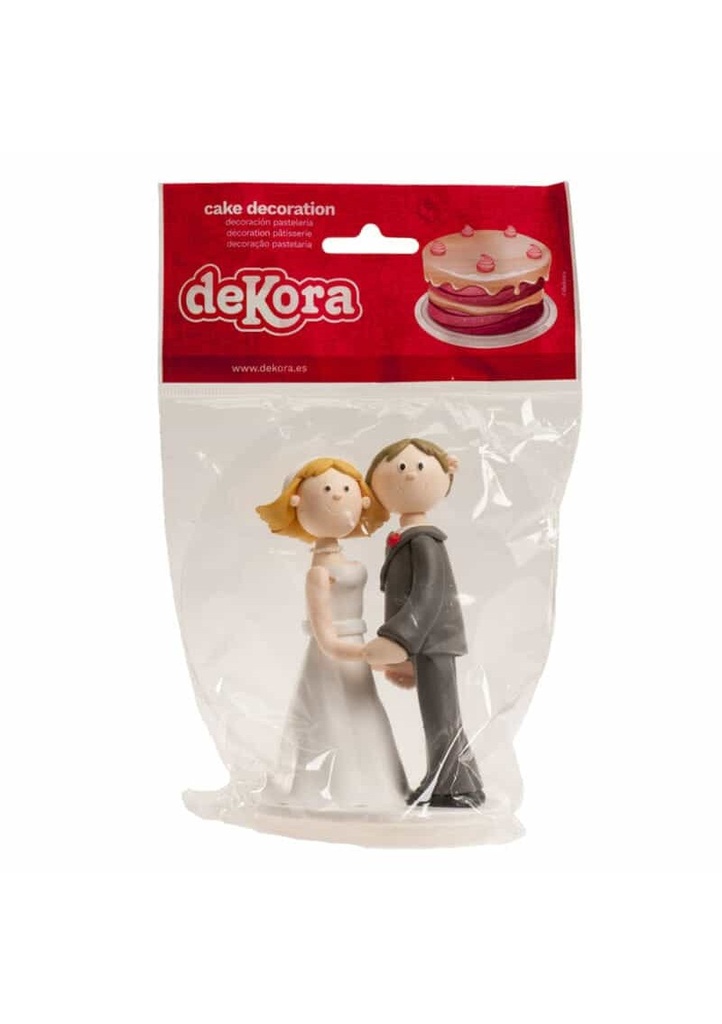 Wedding Couple Holding Hands Cake Topper - 14cm