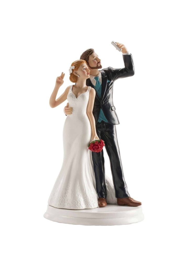 Wedding Couple Selfie Cake Topper - 20cm
