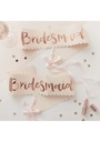 Pink And Rose Gold Hen Party Bridesmaid Sashes - 2 Pack