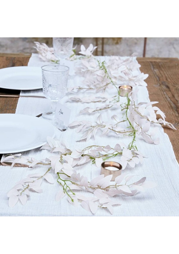 [PAM-537] Pink Ruscus and Green Foliage Garland