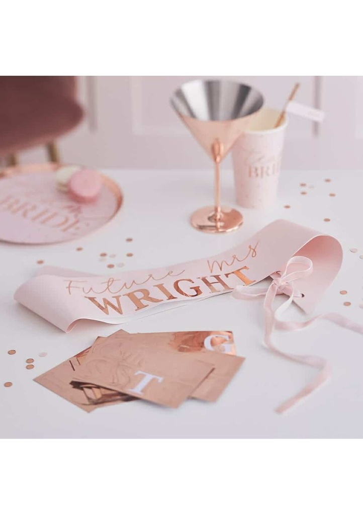 Personalised Rose Gold Hen Party Bride To Be Sash