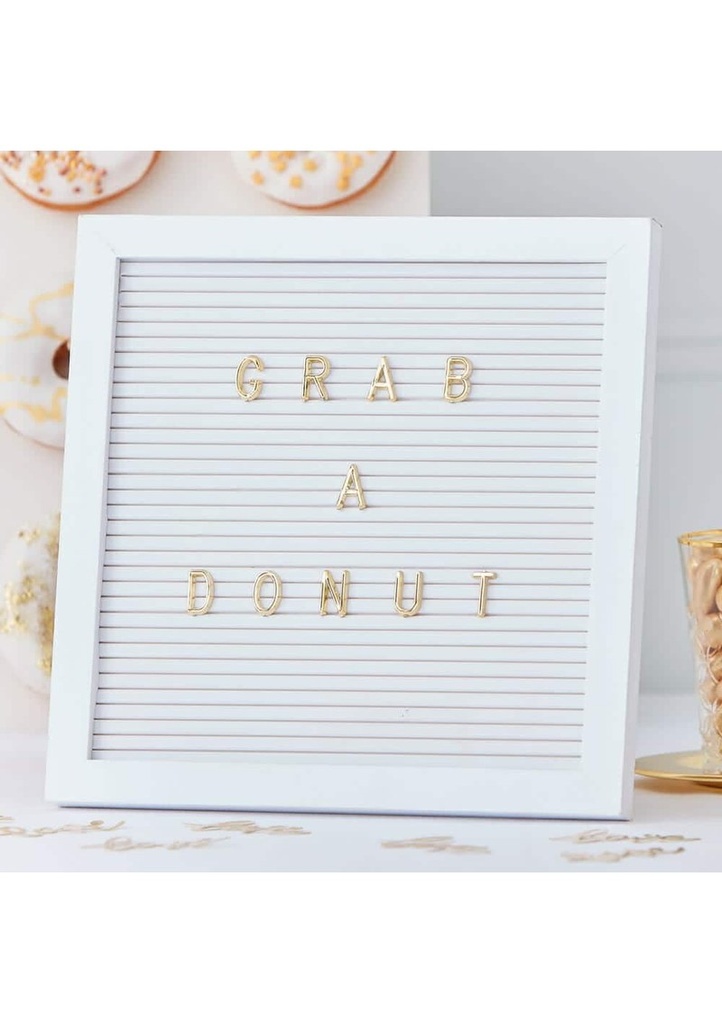 White and Gold Peg Letter Board