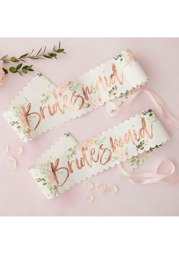 Floral Bridesmaid Sashes 2 pack