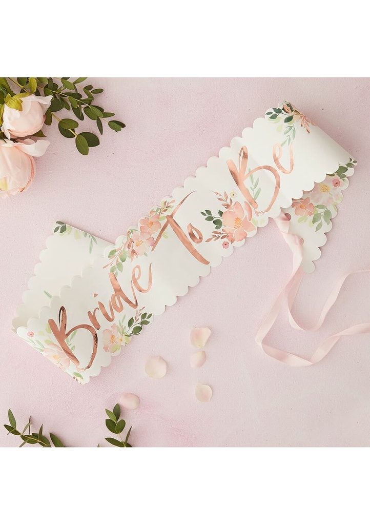 Floral Bride to Be Sash
