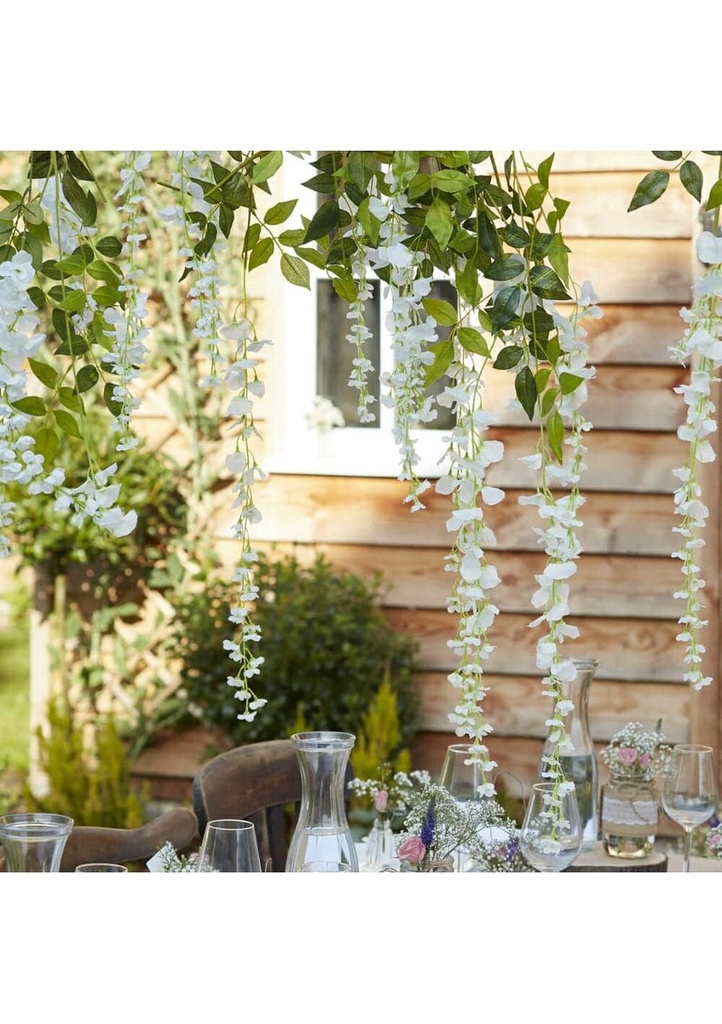 White Artificial Wisteria Wedding Garland