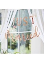 Rose Gold Scripted Just Married Banner