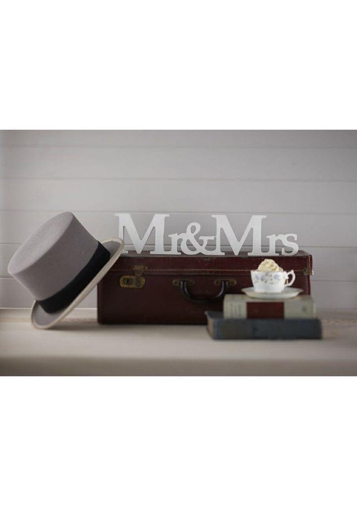 Mr & Mrs Freestanding Wooden Sign - Vintage Affair