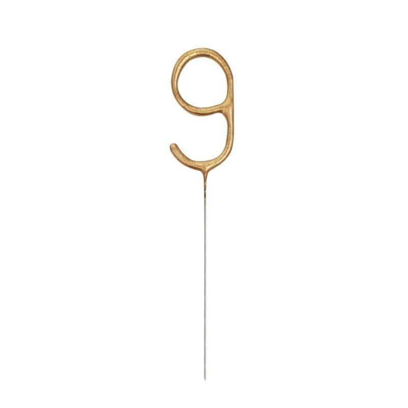 [84119EU] Birthday Gold Glitz Sparkler 17.8cm - Number 9