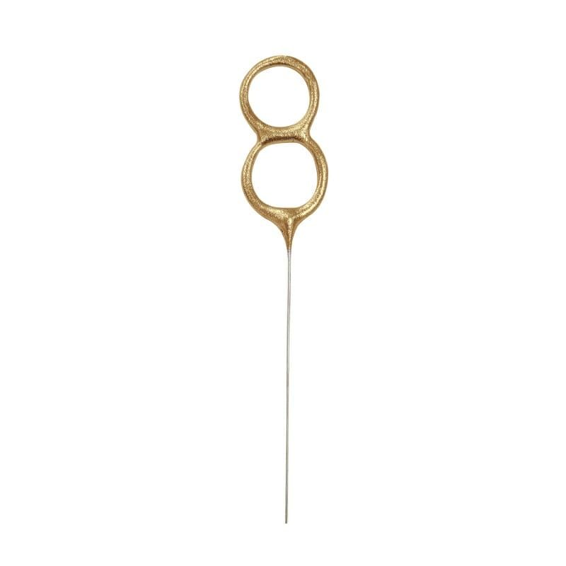 [84118EU] Birthday Gold Glitz Sparkler 17.8cm - Number 8