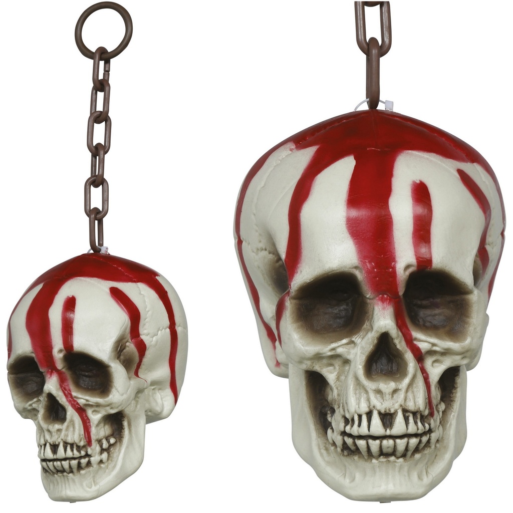 Halloween Bloody Chain Skull PVC 20cm