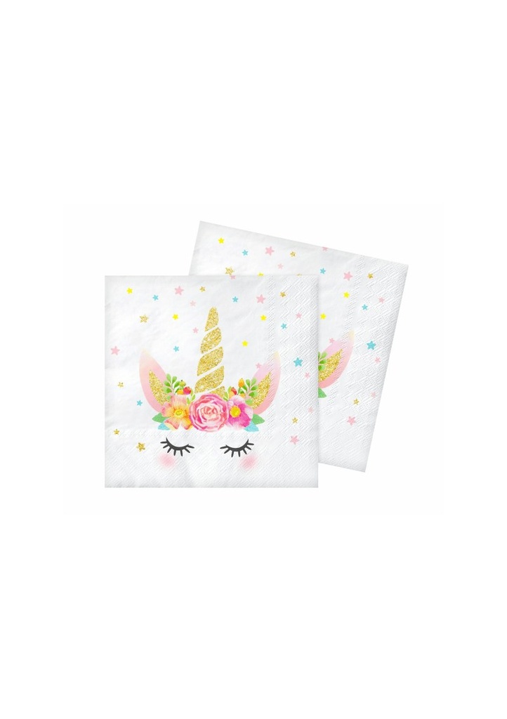 Unicorn Paper Napkins, 33x33cm - 20pk