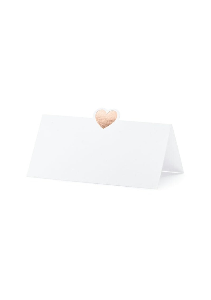 Place Cards - Heart, Rose Gold, 10x5cm (1 pkt / 10 pc.)