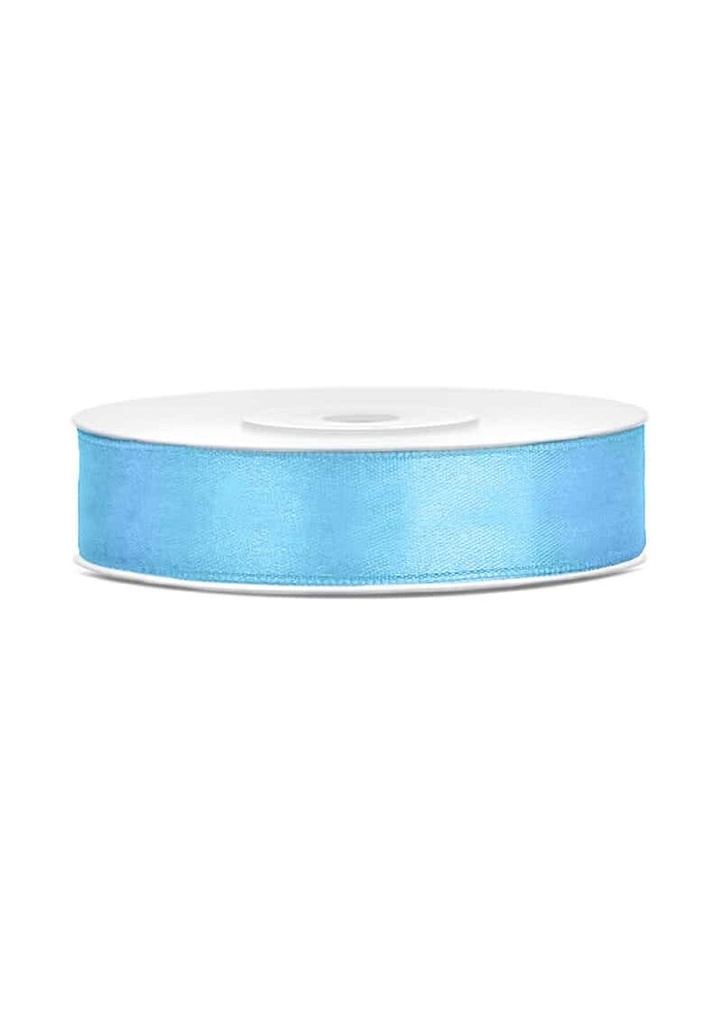 Satin Ribbon, Sky-Blue, 12mm (Sold Per Metre)