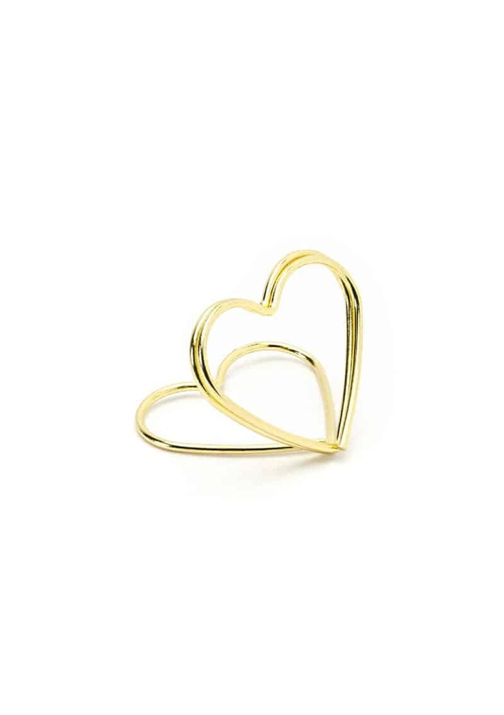 Place Card Holders Hearts, Gold, 2.5 cm (1 pkt / 10 pc.)