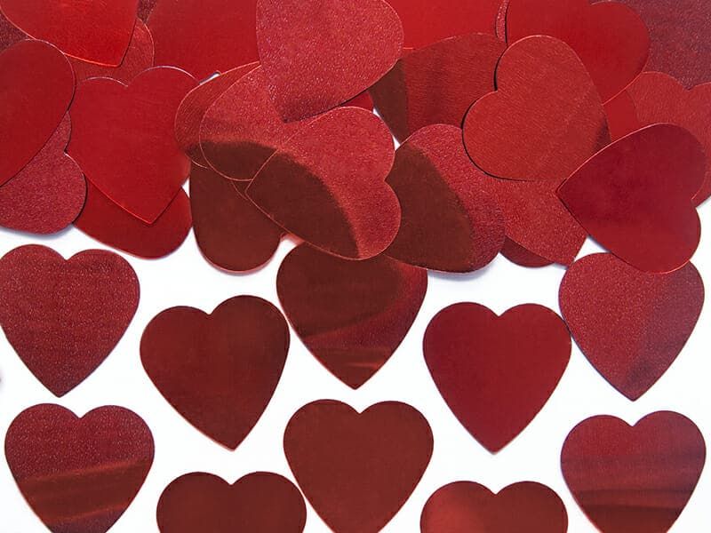 Confetti Hearts, Red, 25mm, 10g