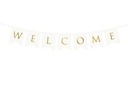 Banner Welcome, White, 15 x 95 cm