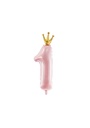 Foil Balloon Number ''1'', 37x100cm, Light Pink