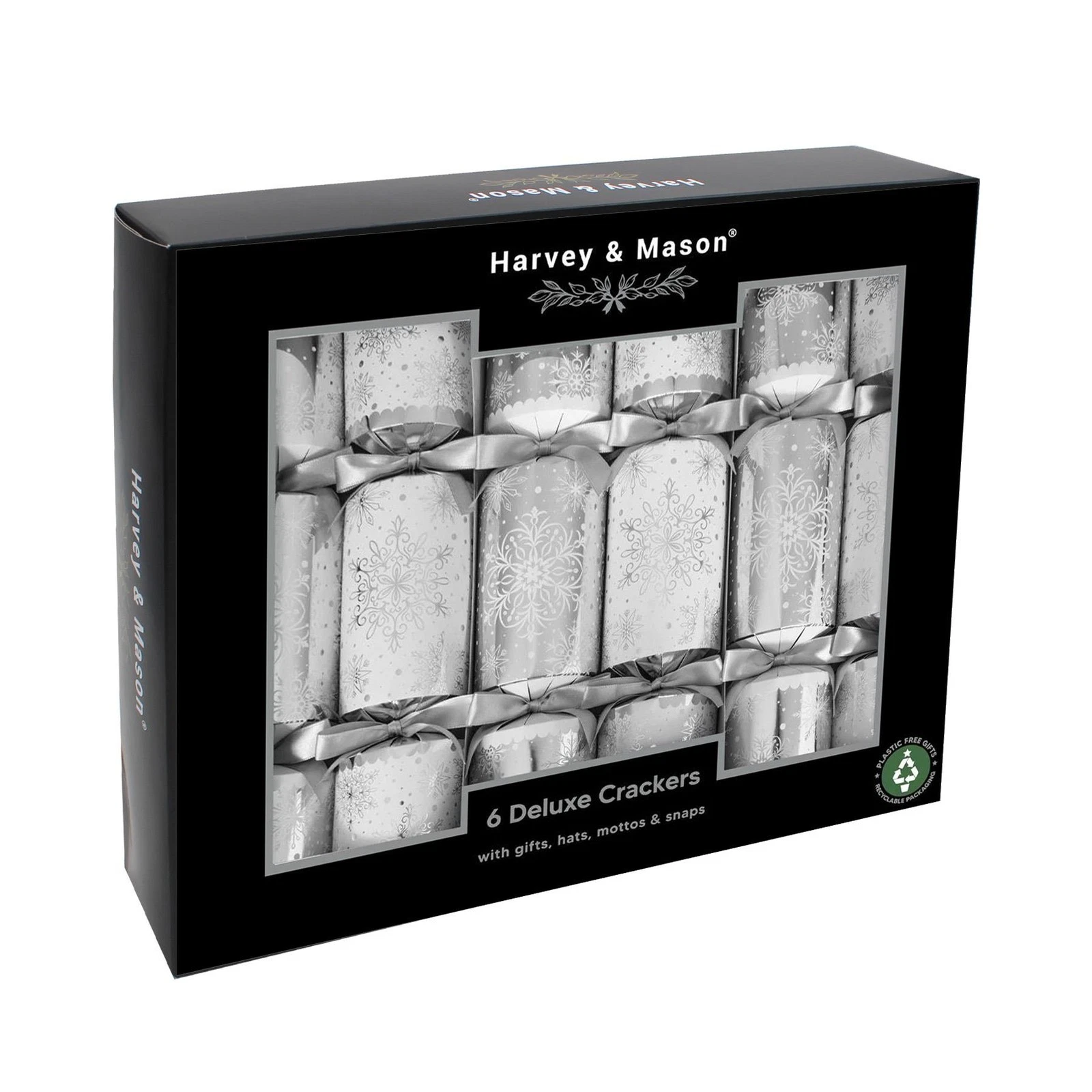 [XM7007] Christmas Crackers Deluxe 6 Pack- Silver Snowflake